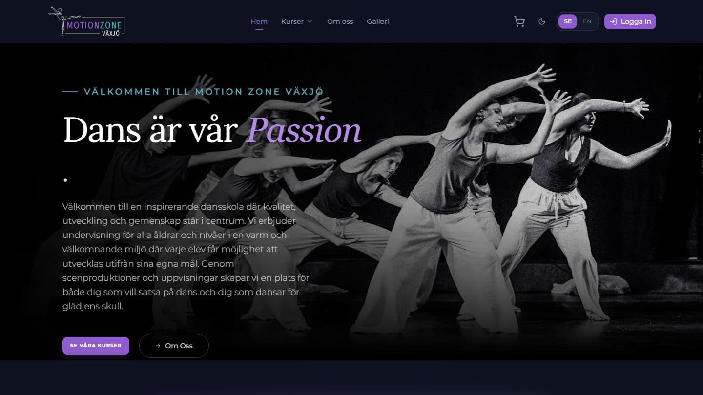 Skärmbild från MotionZone