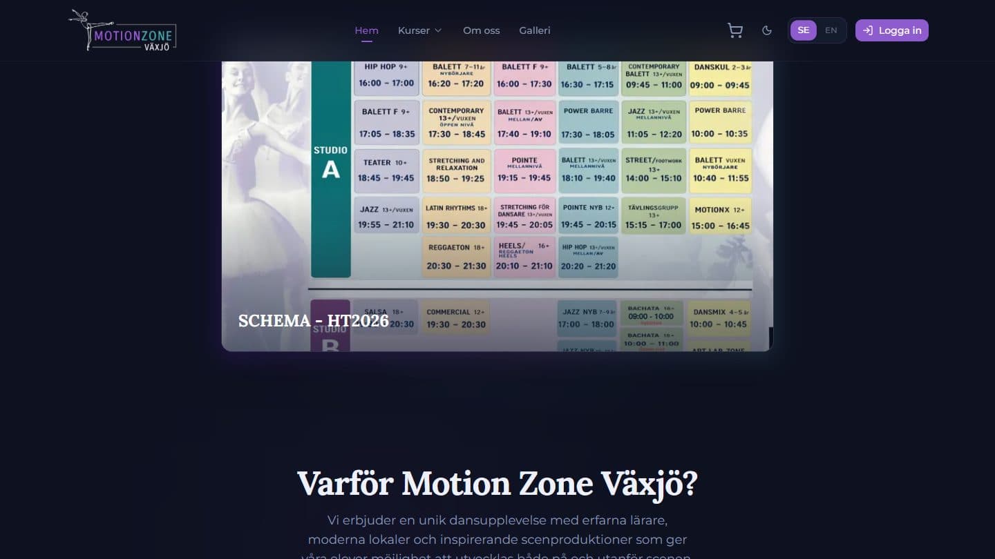 Skärmbild från MotionZone